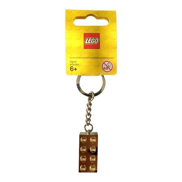 Lego Accessories - LEGO Classic 2 x 4 Brick Metallic Gold Keychain 850808